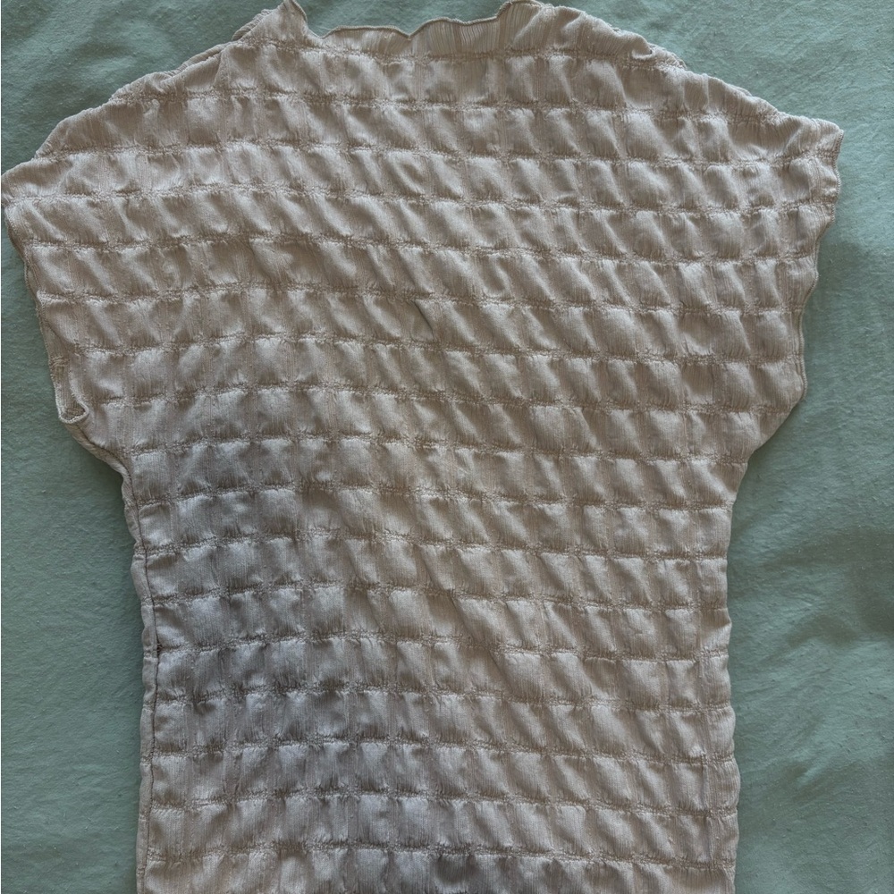 Beige Bubble Textured Top - Picture 3 of 3